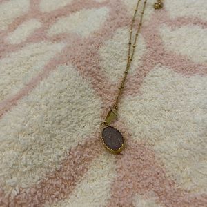 Amethyst Necklace 16” gold chain